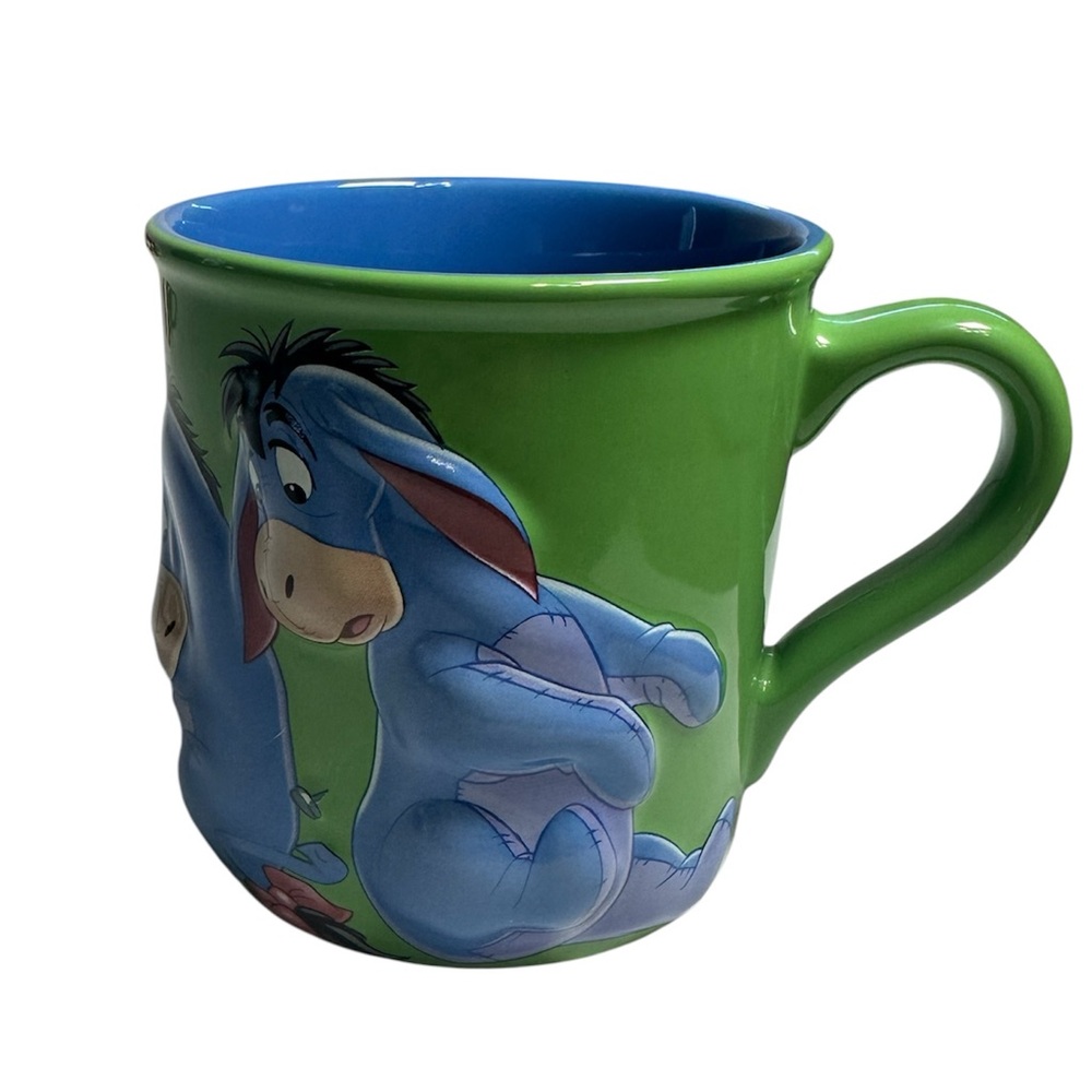 Disney Store Eeyore Mug 4” Green Blue Winnie the Pooh Collectible